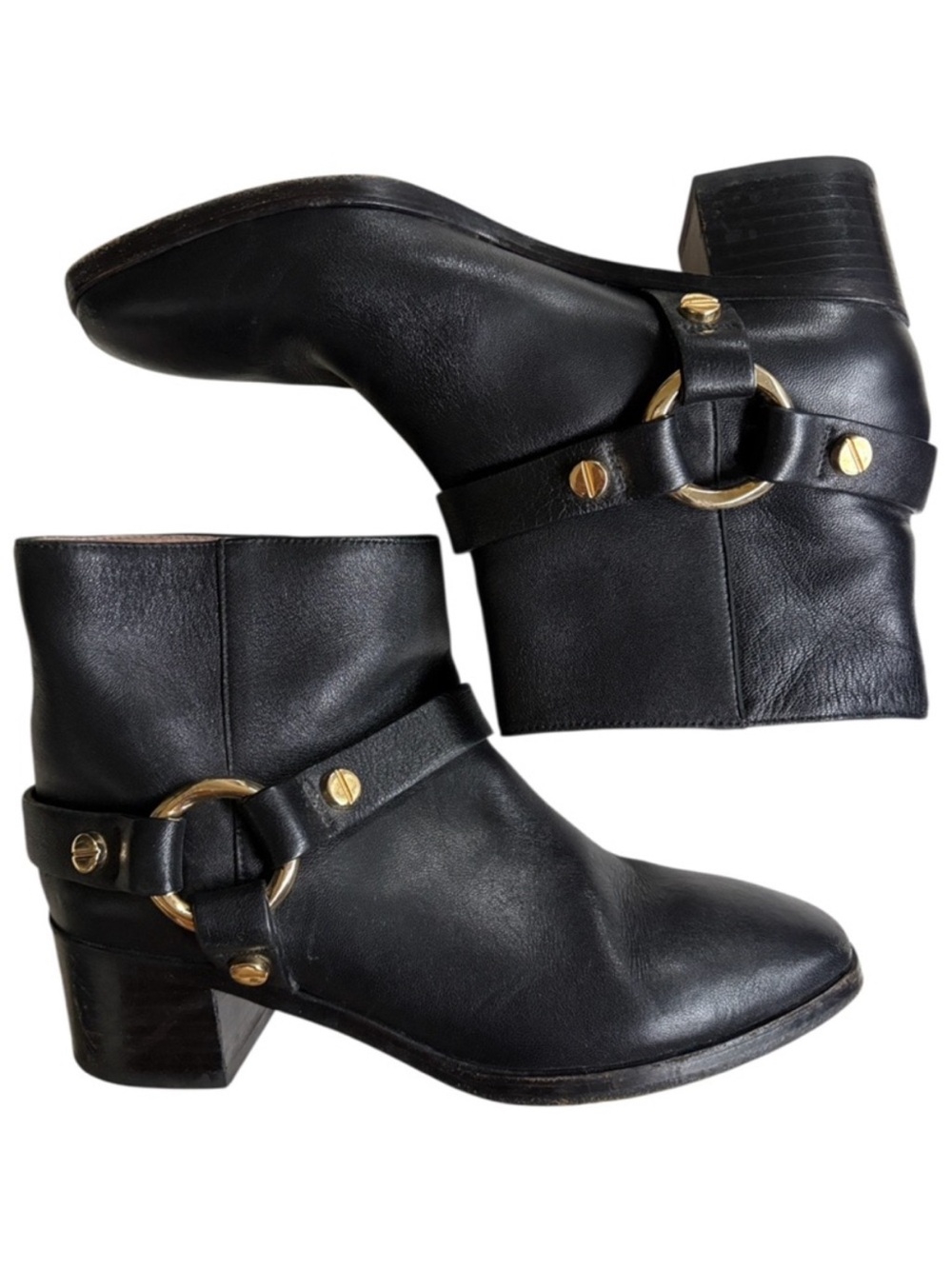 Stuart Weitzman Leather Expert Moto Boots Black Size 6 Retail $595.00